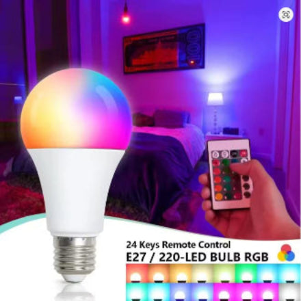 E27 RGB LED izzó fehér lámpa spotlámpa 220V infravörös távirányítóval színváltós többszínű hálószobába, parti otthoni dekorációhoz
