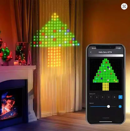 1m x 1m Smart RGB LED Fényfüggöny – Zene Szinkronizálás és DIY Animáció (APP Vezérlés) Több, mint fényfüzér – Készítsen Lenyűgöző Fénykivetítéseket!