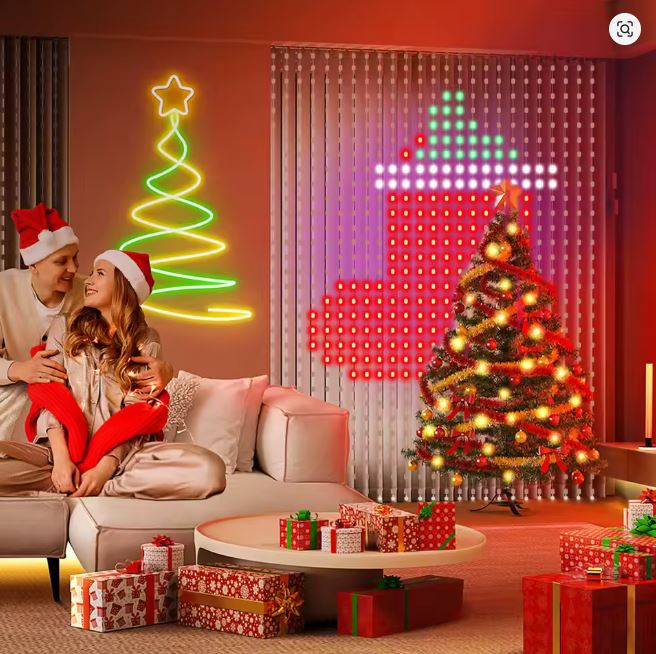 1m x 1m Smart RGB LED Fényfüggöny – Zene Szinkronizálás és DIY Animáció (APP Vezérlés) Több, mint fényfüzér – Készítsen Lenyűgöző Fénykivetítéseket!