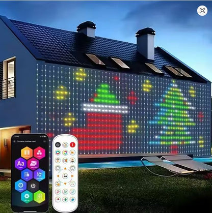 3m x 3m Smart RGB LED Fényfüggöny – Zene Szinkronizálás és DIY Animáció (APP Vezérlés) Több, mint fényfüzér – Készítsen Lenyűgöző Fénykivetítéseket!