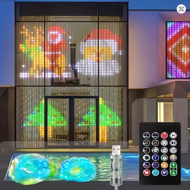 3m x 3m Smart RGB LED Fényfüggöny – Zene Szinkronizálás és DIY Animáció (APP Vezérlés) Több, mint fényfüzér – Készítsen Lenyűgöző Fénykivetítéseket!